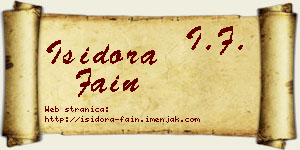 Isidora Fain vizit kartica